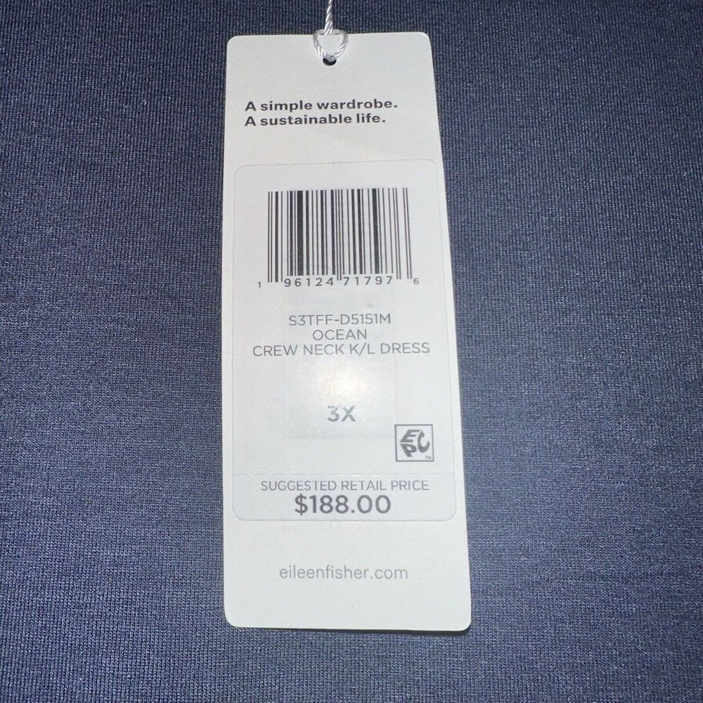 NEW Eileen Fisher Long Sleeve Jersey Shift Dress Crewneck Size‎ 3X - Picture 9 of 10